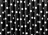 10 schwarze Papierstrohhalme mit weißen Punkten