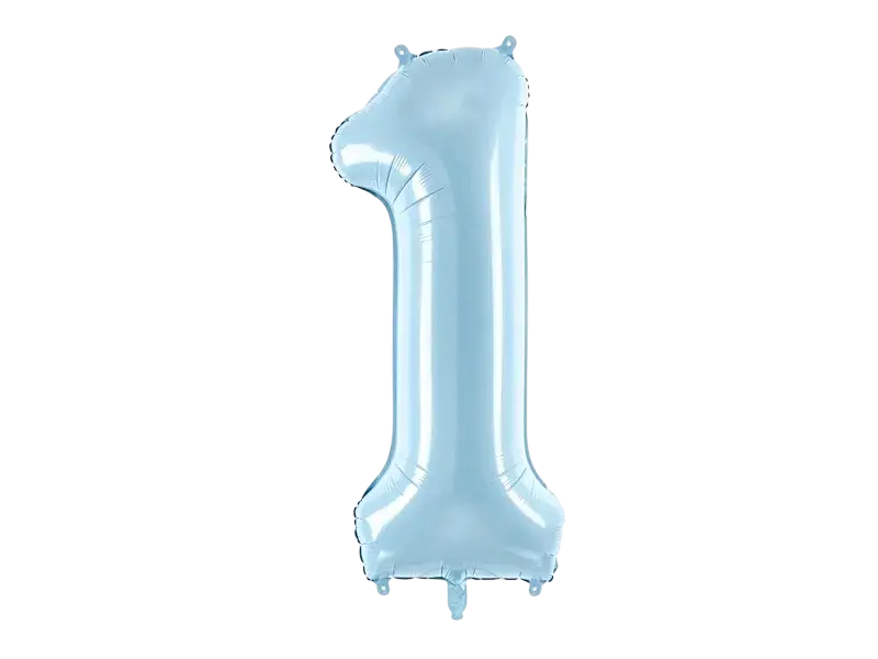 Ball Chiffre ''1'', Alu, 86cm, hellblau