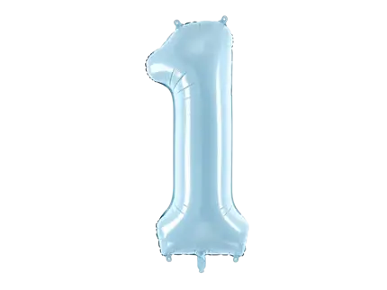 Ball Chiffre ''1'', Alu, 86cm, hellblau