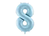 Ball Chiffre ''8'', Alu, 86cm, hellblau