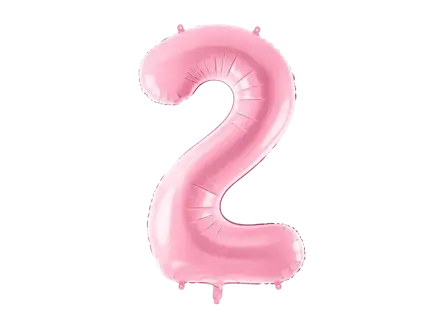 Ballon Chiffre ''2'', Alu, 86cm, hellrosa