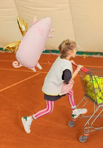 Luftballon Rosa Schweinchen mit Flügeln, 72 x 46 cm