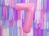 Ballon Chiffre ''7'', Alu, 86cm, hellrosa