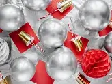 10 glänzende silberne Luftballons