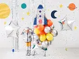 10 glänzende silberne Luftballons
