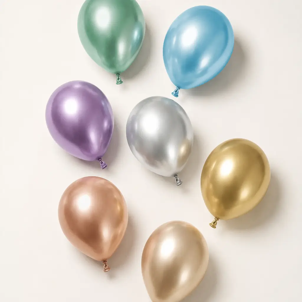 10 glänzende silberne Luftballons