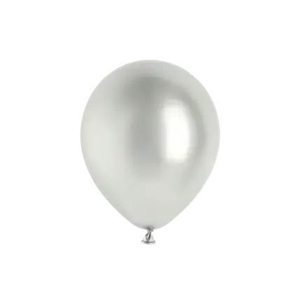 10 glänzende silberne Luftballons