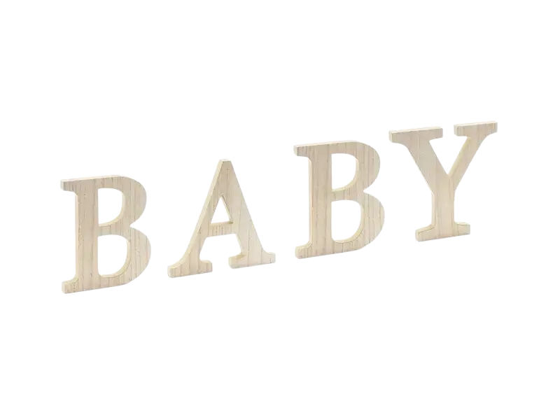 Holztafel BABY, 21.5 x 19.5 cm