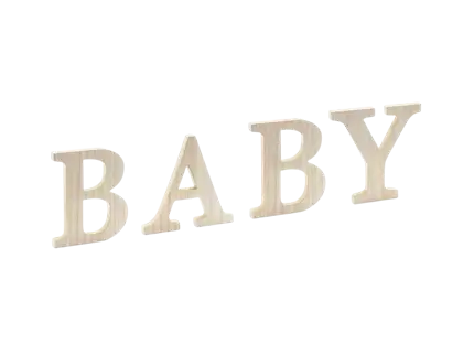 Holztafel BABY, 21.5 x 19.5 cm