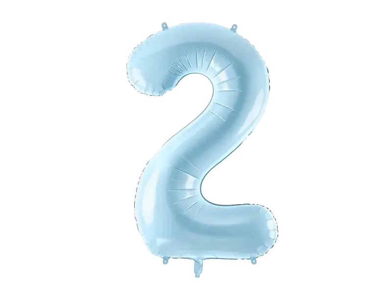 Ball Chiffre ''2'', Alu, 86cm, hellblau
