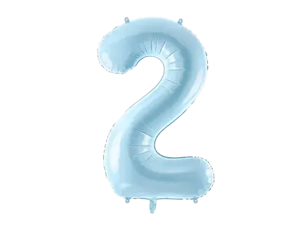 Ball Chiffre ''2'', Alu, 86cm, hellblau