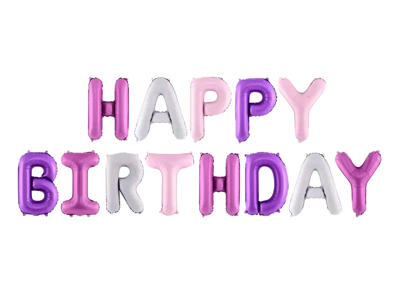 Luftballon Brief "Happy Birthday" Rosa