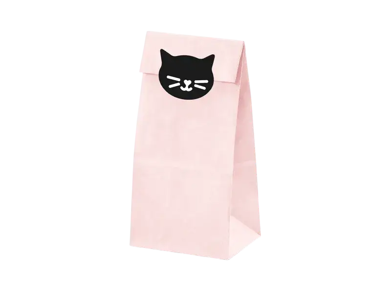 6 Beutel rosa Bonbons Katze