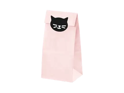 6 Beutel rosa Bonbons Katze