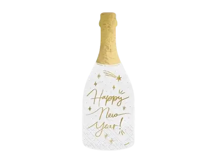Servietten in Champagnerform, goldfarben, 14,5 x 12 cm