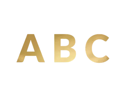Goldenes Alphabet-Banner