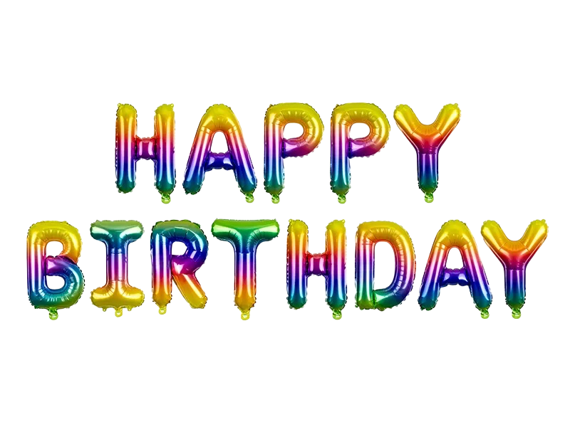 Luftballons mehrfarbig Buchstaben Happy Birthday