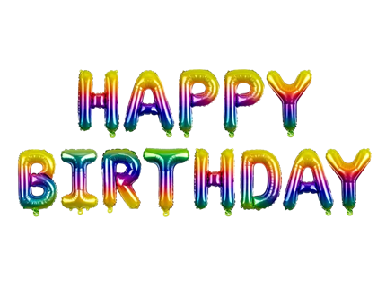 Luftballons mehrfarbig Buchstaben Happy Birthday