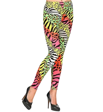 80er Jahre Leggings mit Tiermuster - S/M