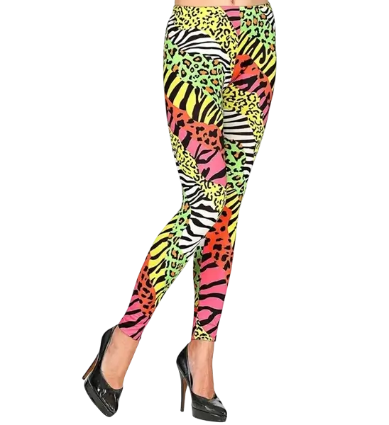 Leggings aus den 80er Jahren mit Tiermotiv - L/XL