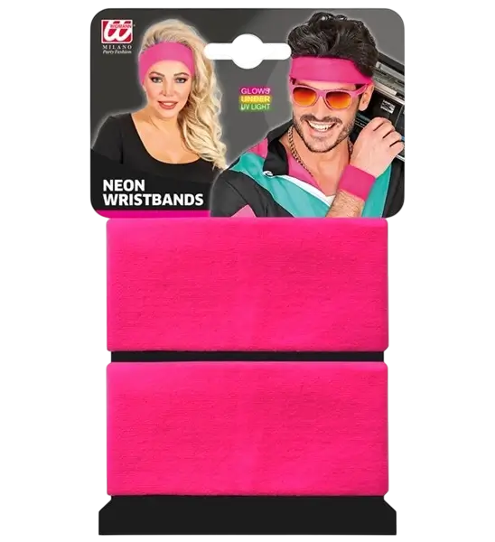 Paar neonpinkfarbene Manschetten