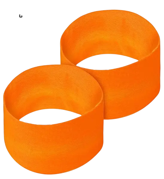 Paar neonorangefarbene Bündchen
