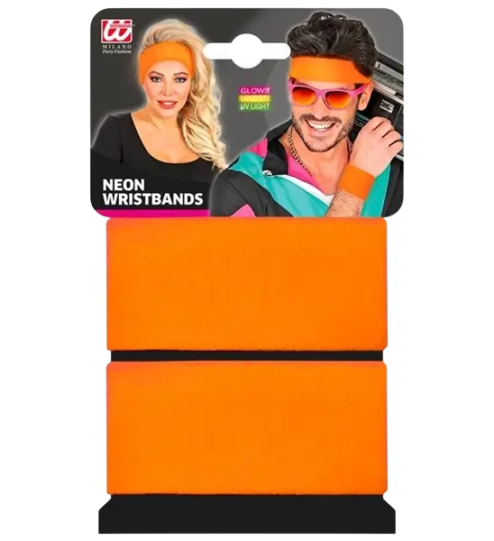 Paar neonorangefarbene Bündchen