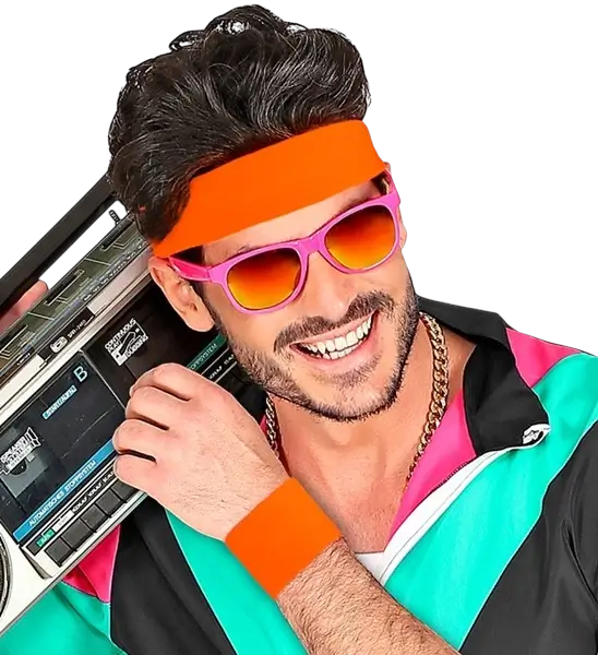 Paar neonorangefarbene Bündchen