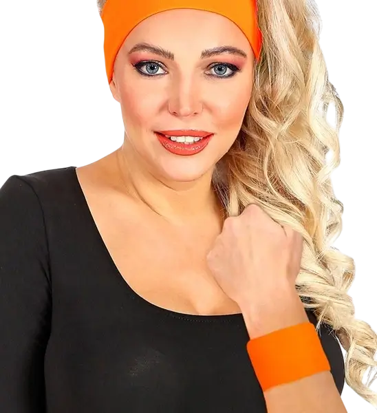Paar neonorangefarbene Bündchen