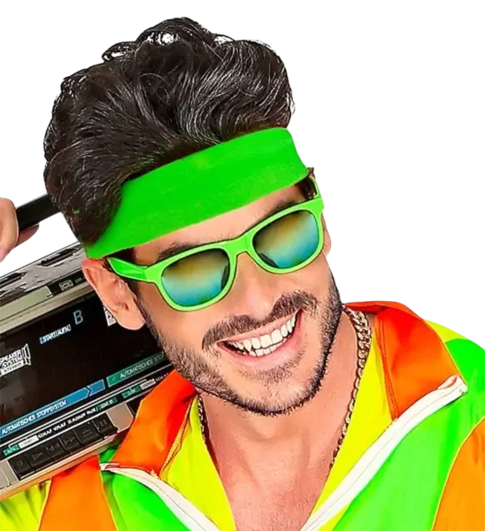 Retro-Stirnband Neongrün