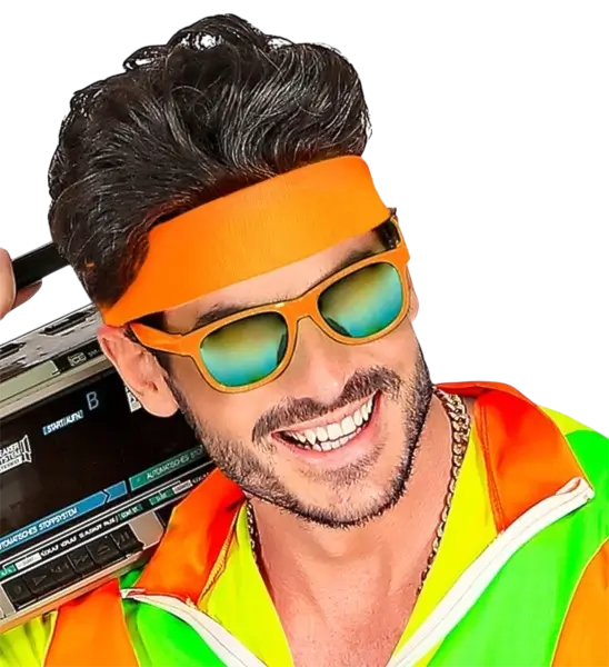 Retro-Stirnband Neonorange