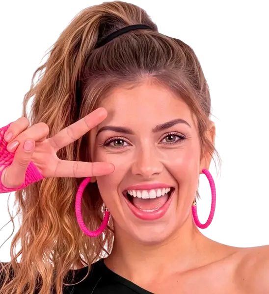 Creolen-Ohrringe in Neonpink