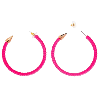 Creolen-Ohrringe in Neonpink
