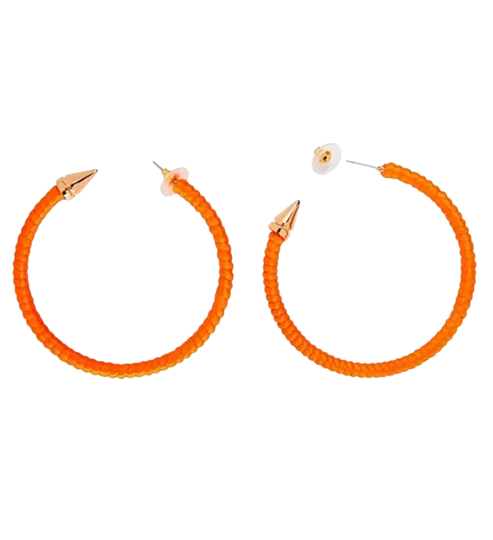 Creolen-Ohrringe in Neon-Orange