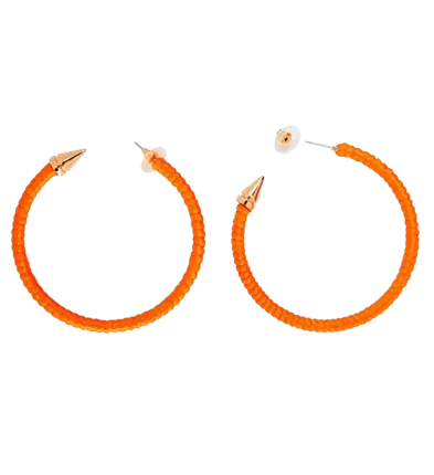 Creolen-Ohrringe in Neon-Orange