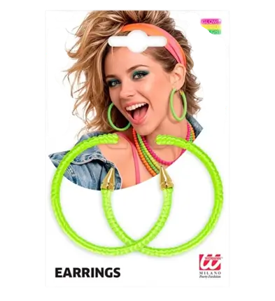 Creolen-Ohrringe in Neongrün