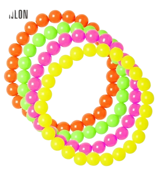 4er-Set Armbänder aus Fluo-Perlen