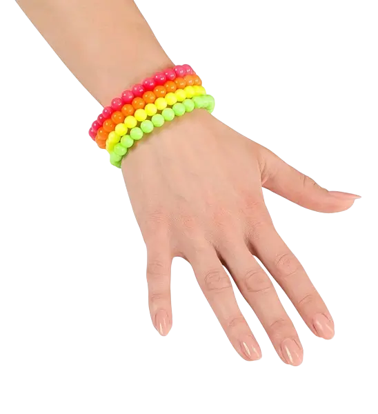 4er-Set Armbänder aus Fluo-Perlen