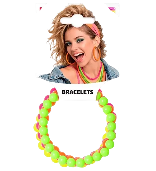 4er-Set Armbänder aus Fluo-Perlen