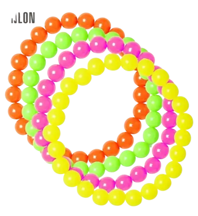 4er-Set Armbänder aus Fluo-Perlen