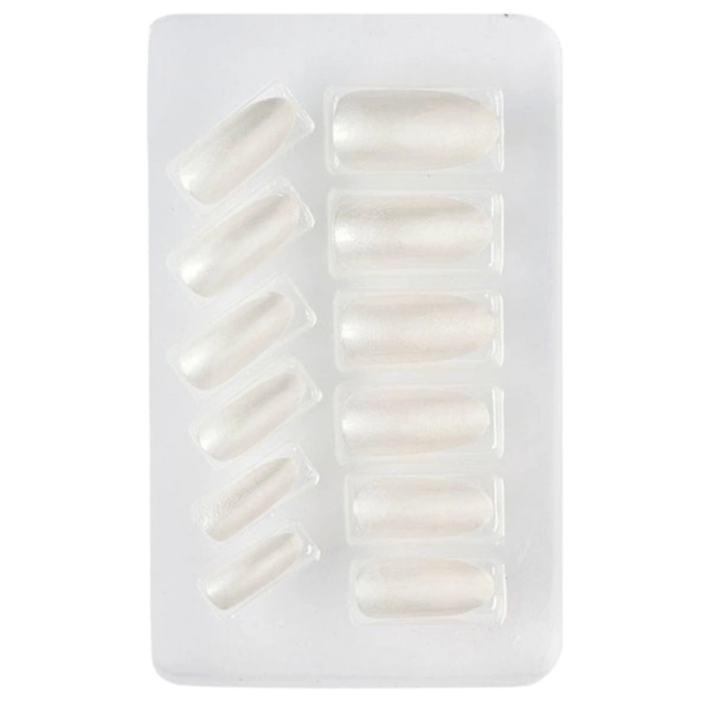 Falsche Nägel Fluo Weiß - 12er Pack