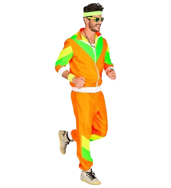 80er Jahre Overall orange - M