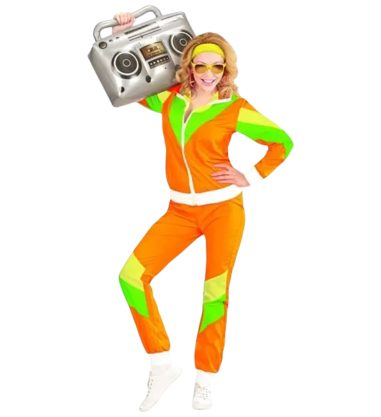 80er Jahre Overall orange - M