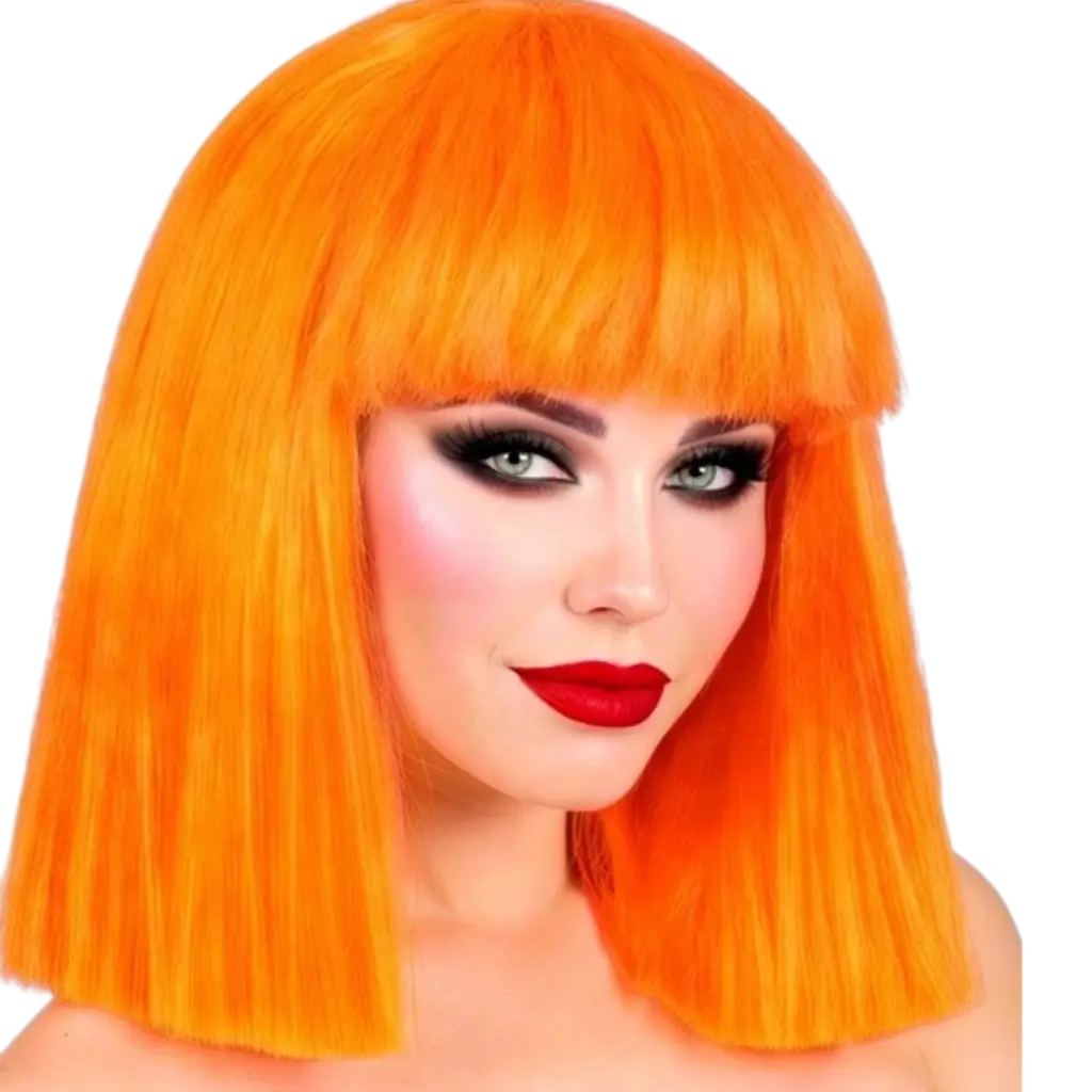 Neonorange Showgirl-Perücke