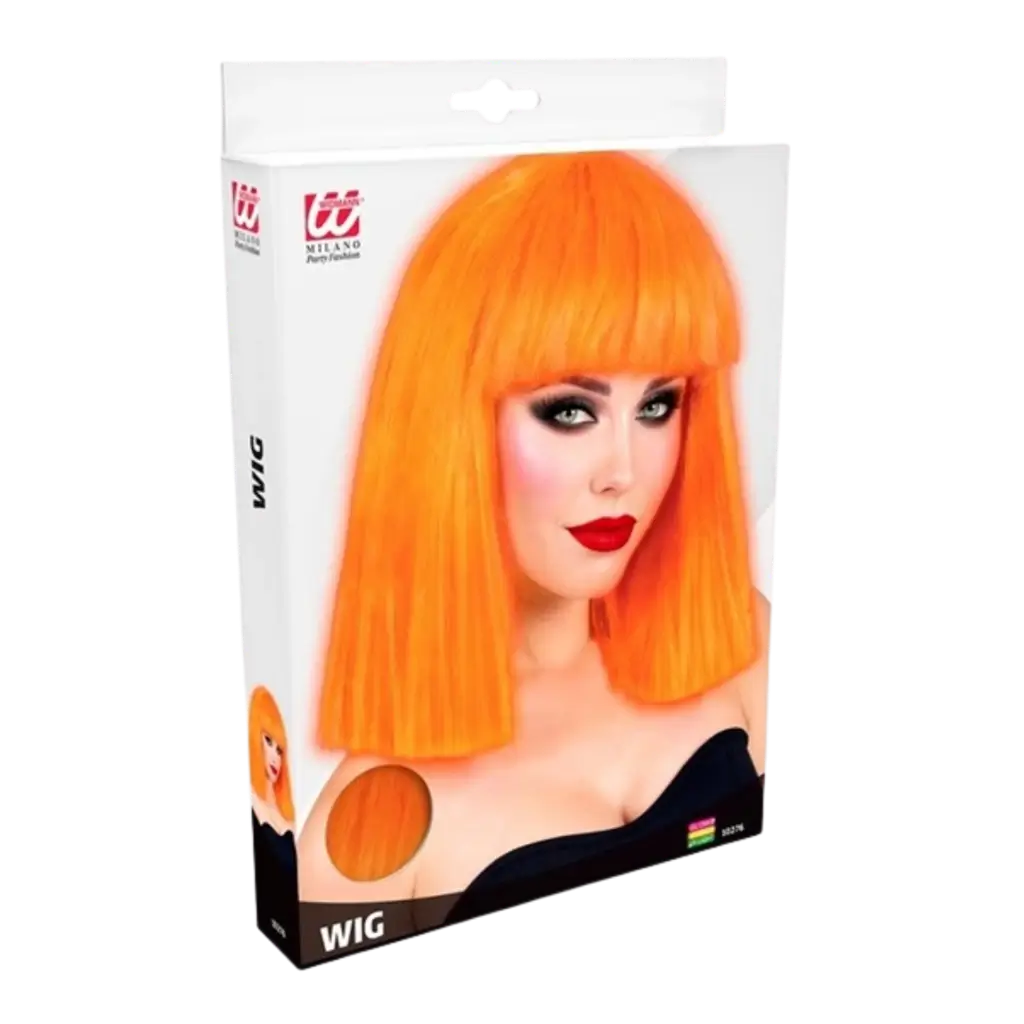 Neonorange Showgirl-Perücke