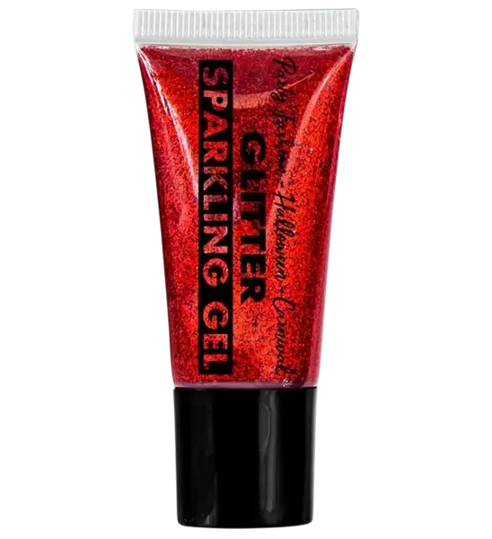 Rotes Glitzergel für Körper und Gesicht