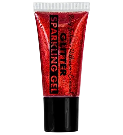 Rotes Glitzergel für Körper und Gesicht