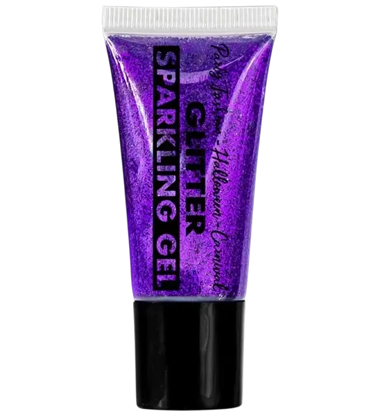 Violettes Glitzergel für Körper und Gesicht