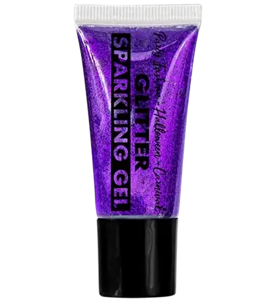 Violettes Glitzergel für Körper und Gesicht