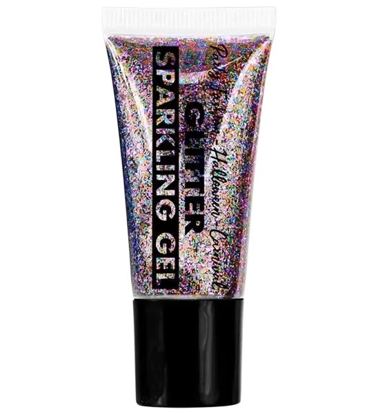 Mehrfarbiges Glitzergel für Körper und Gesicht